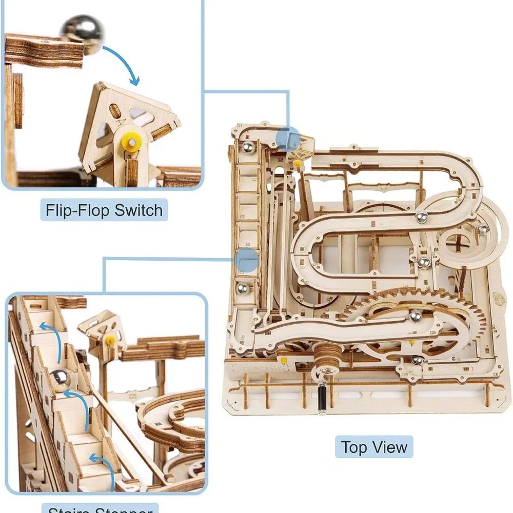 ROKR MARBLE PARKOUR Wooden Puzzle NEW 254 Pieces Marble Run Build Your Own